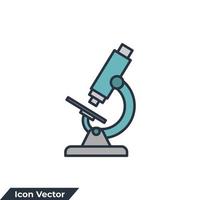 ilustración vectorial del logotipo del icono de microbiología. plantilla de símbolo de microscopio para colección de diseño gráfico y web vector