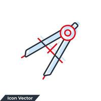 ilustración de vector de logotipo de icono de geometría. plantilla de símbolo de brújula para la colección de diseño gráfico y web