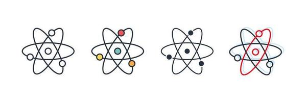 physics icon logo vector illustration. quantum atom symbol template for graphic and web design collection