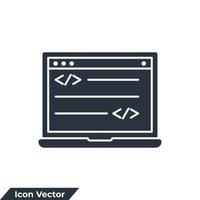 Ilustración de vector de logotipo de icono de configuración de sitio web y desarrollo web. plantilla de símbolo de codificación para la colección de diseño gráfico y web