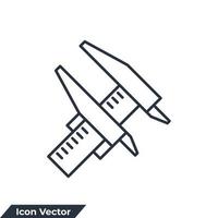 metrology icon logo vector illustration. caliper symbol template for graphic and web design collection