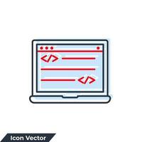 Ilustración de vector de logotipo de icono de configuración de sitio web y desarrollo web. plantilla de símbolo de codificación para la colección de diseño gráfico y web