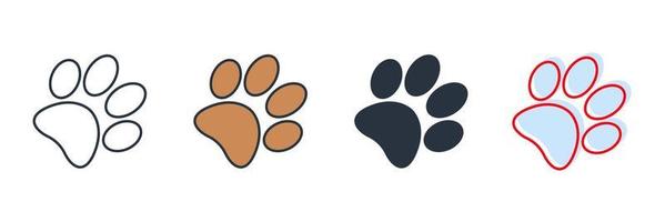 zoology icon logo vector illustration. Paw Print symbol template for graphic and web design collection