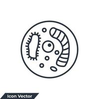 ilustración de vector de logotipo de icono de biología. plantilla de símbolo de bacterias para la colección de diseño gráfico y web