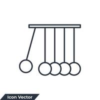 cuna de newton, ilustración de vector de logotipo de icono de péndulo. plantilla de símbolo de cinética para la colección de diseño gráfico y web
