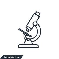 ilustración vectorial del logotipo del icono de microbiología. plantilla de símbolo de microscopio para colección de diseño gráfico y web vector