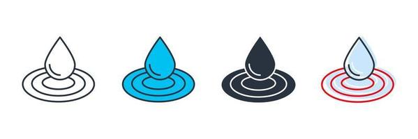 Ilustración de vector de logotipo de icono de hidrología. plantilla de símbolo de gota de agua para la colección de diseño gráfico y web