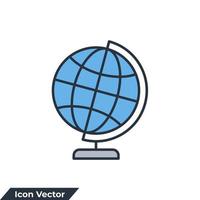 ilustración de vector de logotipo de icono de geografía. plantilla de símbolo de globo para la colección de diseño gráfico y web