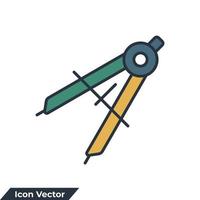 geometry icon logo vector illustration. compass symbol template for graphic and web design collection