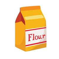Full paper bag of flour. Vector illustration isolated on white background.