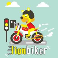 the lion biker vector