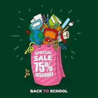 descuento de venta especial de regreso a la escuela vector