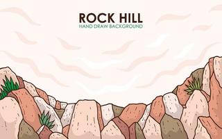 Rock hill hand draw background vector