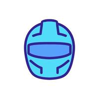 ilustración de contorno de vector de icono de vista frontal de casco protector de cara completa