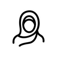 Hijab woman icon vector. Isolated contour symbol illustration vector