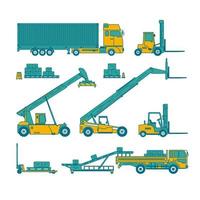 warehouse vehicle set vector