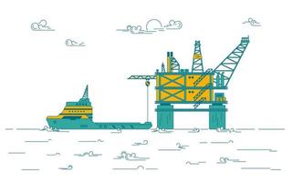 oil platform setup vector