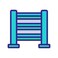 heated towel rail with horizontal holder icon vector outline illustration