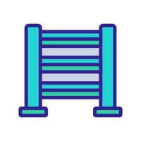 heated towel rail with horizontal holder icon vector outline illustration