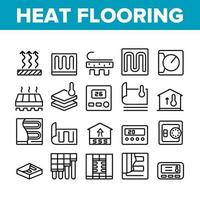 Heat Flooring Device Collection Icons Set Vector