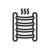 heated towel rail in drying action icon vector outline