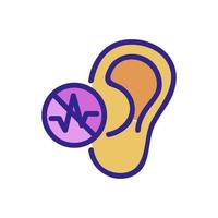 el oído no escucha la ilustración del contorno del vector del icono