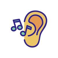 the ear hears music icon vector outline illustration