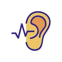 the ear hears a sound wave icon vector outline illustration