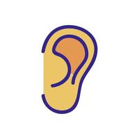 the human ear icon vector outline illustration