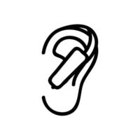 ear and a hearing aid icon vector outline illustration