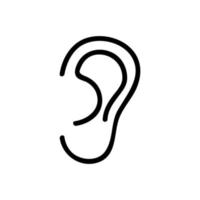 the human ear icon vector outline illustration