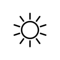 Sun icon vector. Isolated contour symbol illustration vector