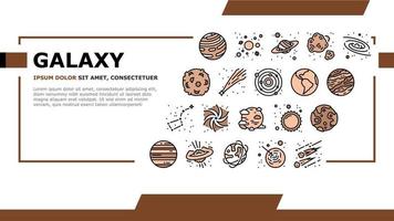 Galaxy System Space Landing Header Vector