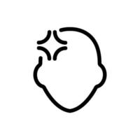 vector de icono de dolor de cabeza. ilustración de símbolo de contorno aislado