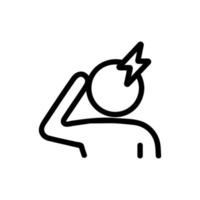 Headache icon vector. Isolated contour symbol illustration vector