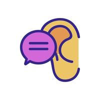 sound ear icon vector outline illustration