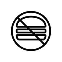 Ban the burger icon vector. Isolated contour symbol illustration vector