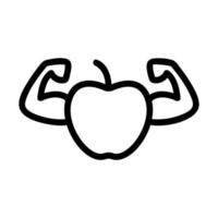 el poder del vector icono de manzana. ilustración de símbolo de contorno aislado