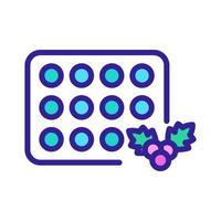 hawthorn pills plate icon vector outline illustration