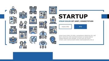 Startup Business Idea Launching Landing Header Vector