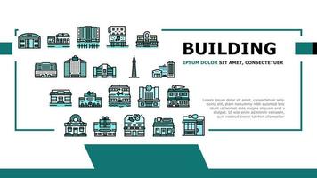 Building Restaurant And Store Landing Header Vector