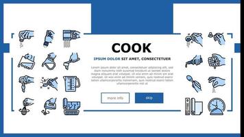 Cook Instruction For Prepare Meal Landing Header Vector