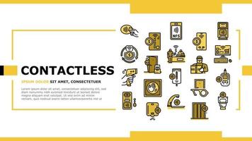 Contactless System Technology Landing Header Vector