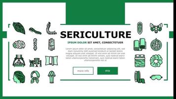 Sericulture Production Business Landing Header Vector