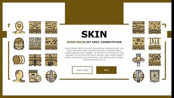 Skin Care Cosmetology And Treat Landing Header Vector