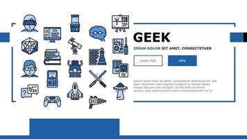 Geek, Nerd And Gamer Landing Header Vector