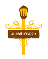 ilustração de elemento gráfico de placa de rua malioboro png
