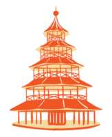 het oriëntatiepunt van de Chinese toren van München in platte ontwerpstijl png