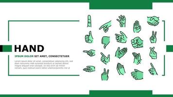 Hand Gesture And Gesticulate Landing Header Vector