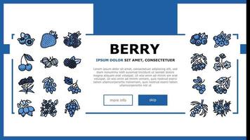 Berry Delicious And Vitamin Food Landing Header Vector